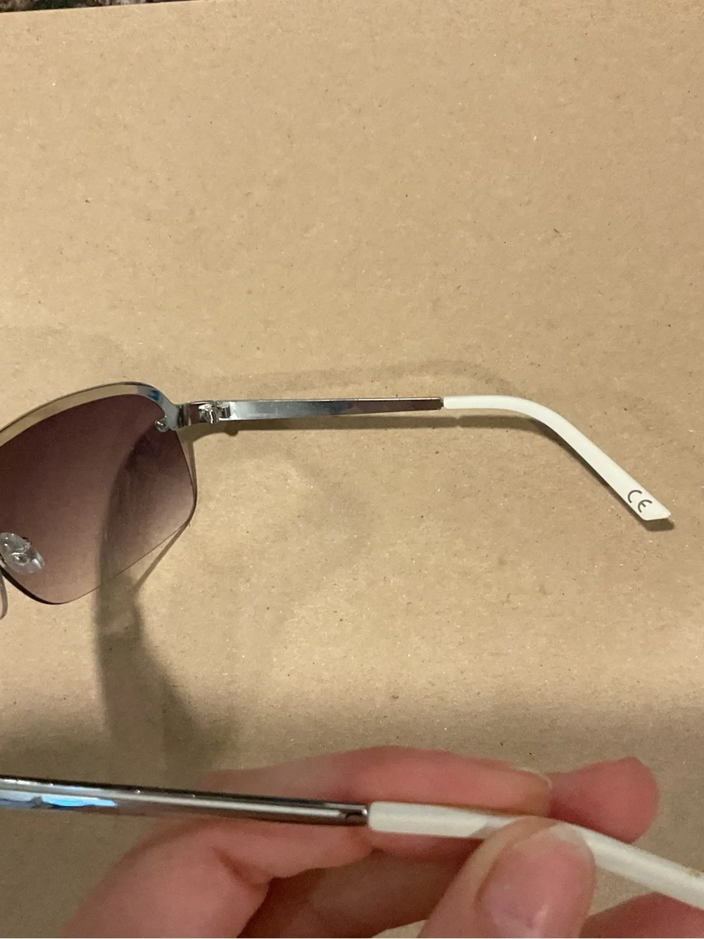 Y2K white and silver frame sunglasses